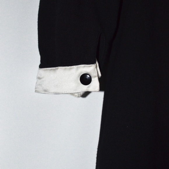 Vintage 1980s Black and White Midi Dress - Picture 6 of 7